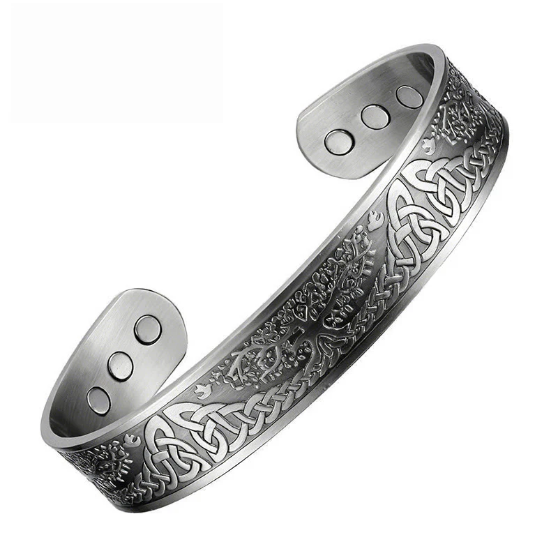 Bracciale rigido Buddha Stones The Tree Of Life in rame con equilibrio aperto e portafortuna - Image 8