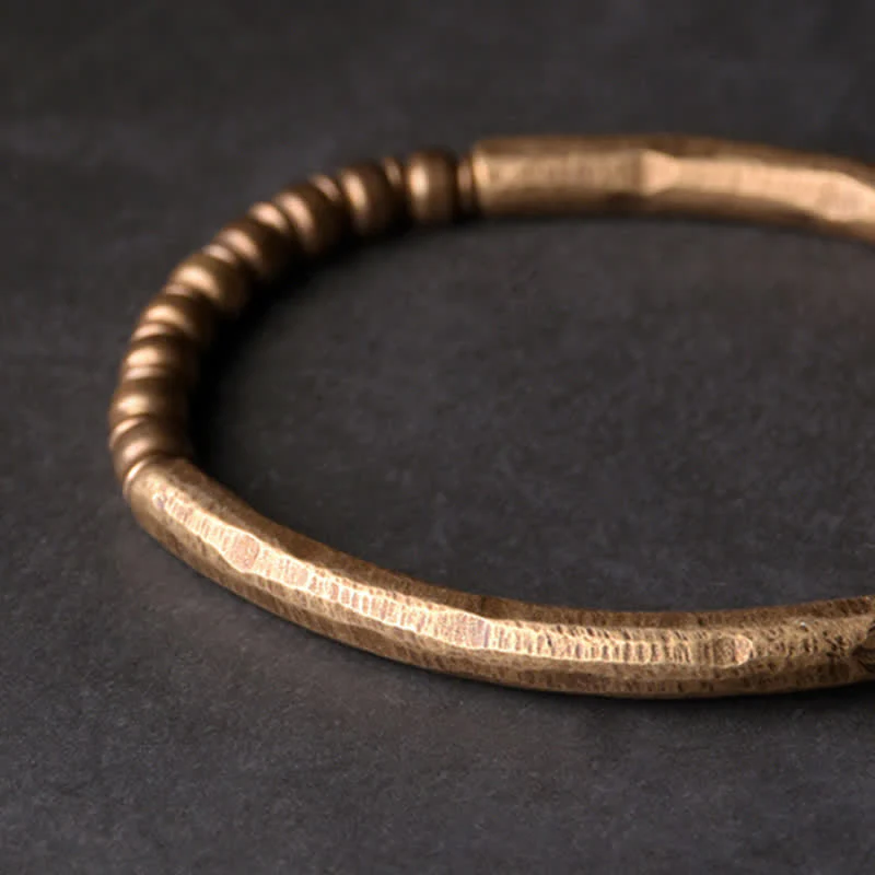 Bracciale rigido con polsino in pietra lavica e rame Balance - Image 12