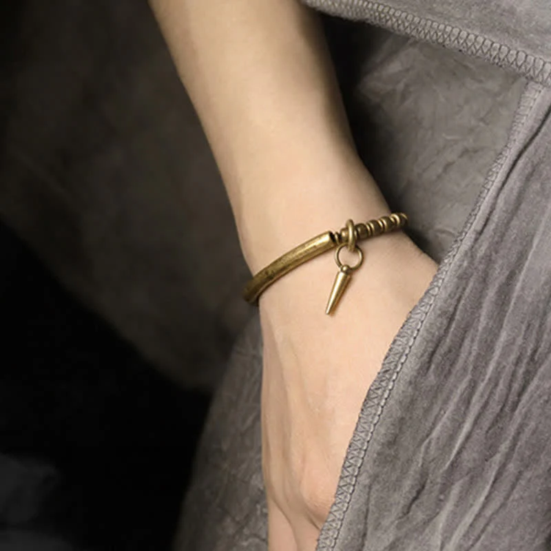 Bracciale rigido con polsino in pietra lavica e rame Balance - Image 13