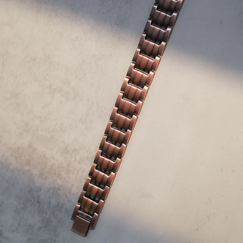 Bracciale rigido magnetico vintage in rame massiccio - Image 3