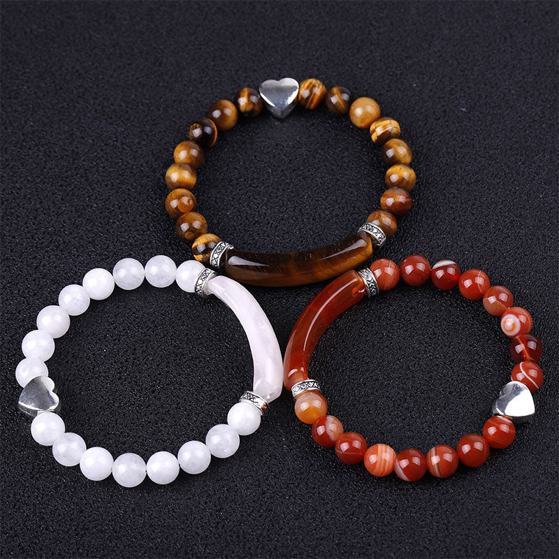 Bracciale unisex a forma di cuore con perline di cristallo naturale - Image 15