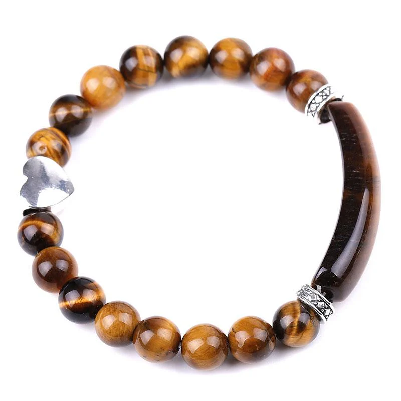Bracciale unisex a forma di cuore con perline di cristallo naturale - Image 30