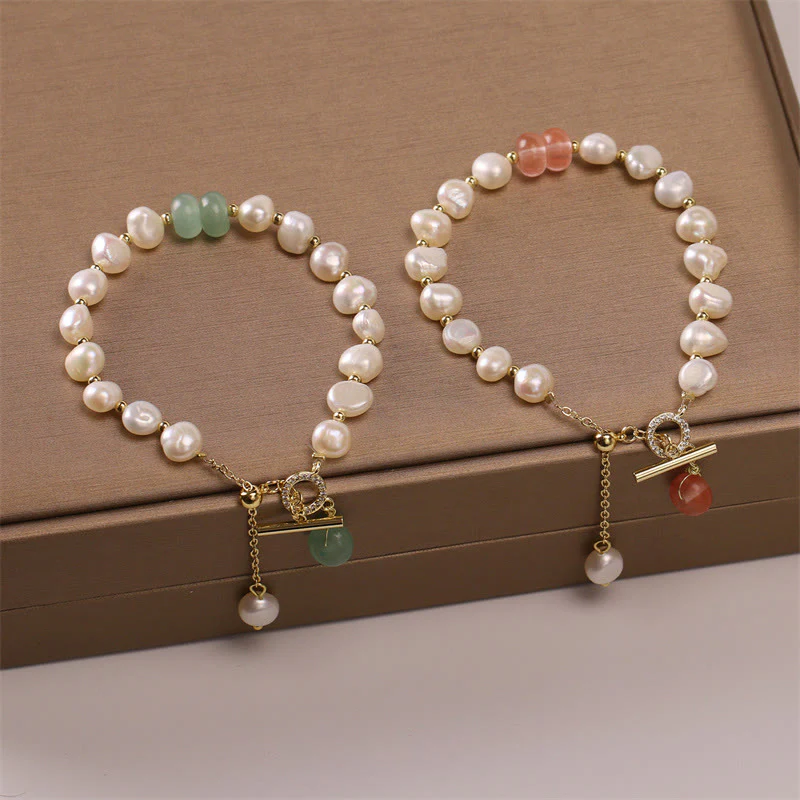 Braccialetto a catena curativo con perle di quarzo fragola verde Buddha Stones - Image 2