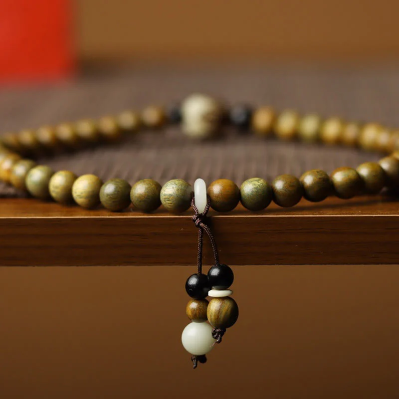 Braccialetto a doppio giro rilassante Buddha Stones Sandalo verde Bodhi Seed Lotus - Image 2