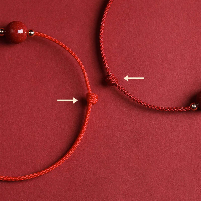 Braccialetto alla caviglia con cordino di benedizione in perline di cinabro fortunato naturale Buddha Stones - Image 21