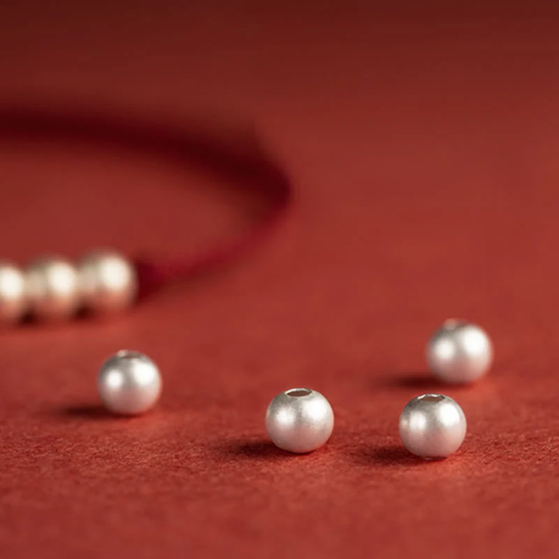Braccialetto alla caviglia con tre perle in argento sterling 925 con Buddha Stones e cordino di protezione - Image 7