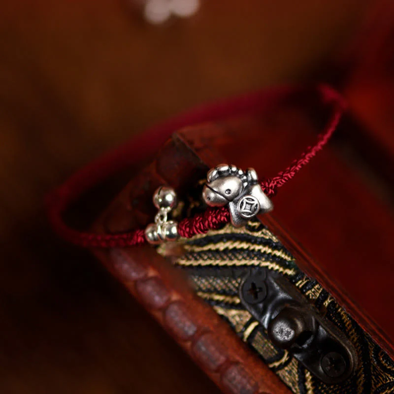Braccialetto alla caviglia per bambini e adulti con campanella in argento sterling 925 , Buddha Stones, anno del cavallo, in argento sterling 999 - Image 11