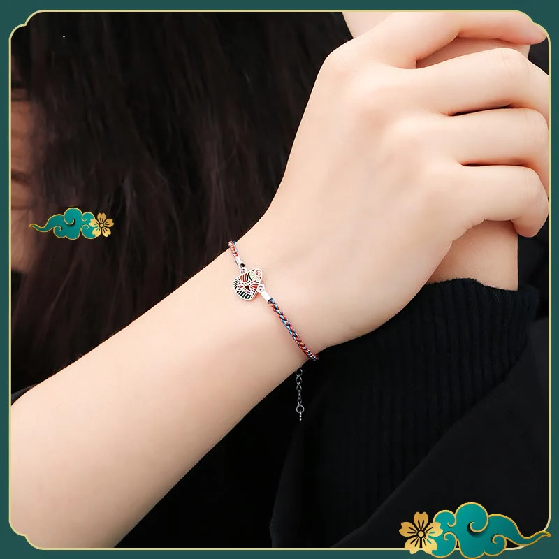 Braccialetto artigianale multicolore con motivo Zongzi in argento sterling 925 Buddha Stones - Image 6