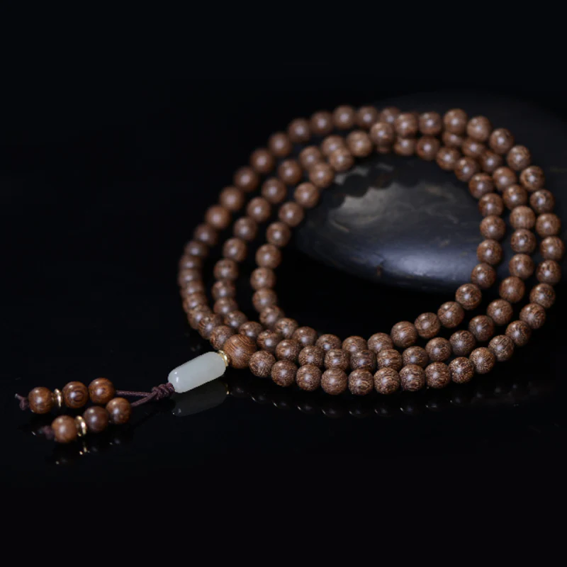 Braccialetto Buddha Stones 108 Mala Beads Palissandro Giada Calma - Image 2