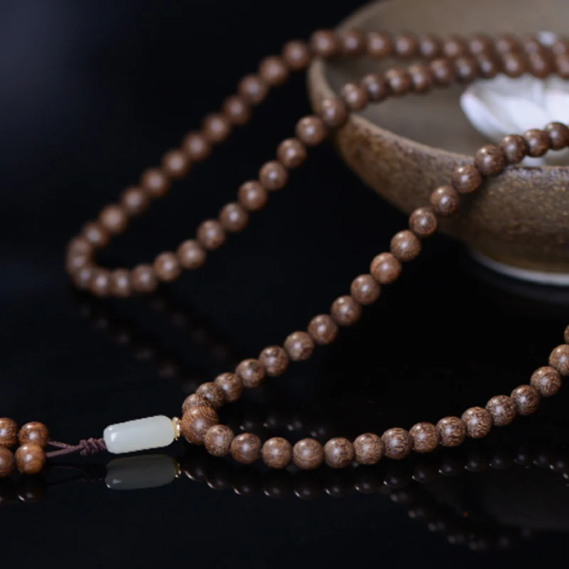 Braccialetto Buddha Stones 108 Mala Beads Palissandro Giada Calma - Image 3