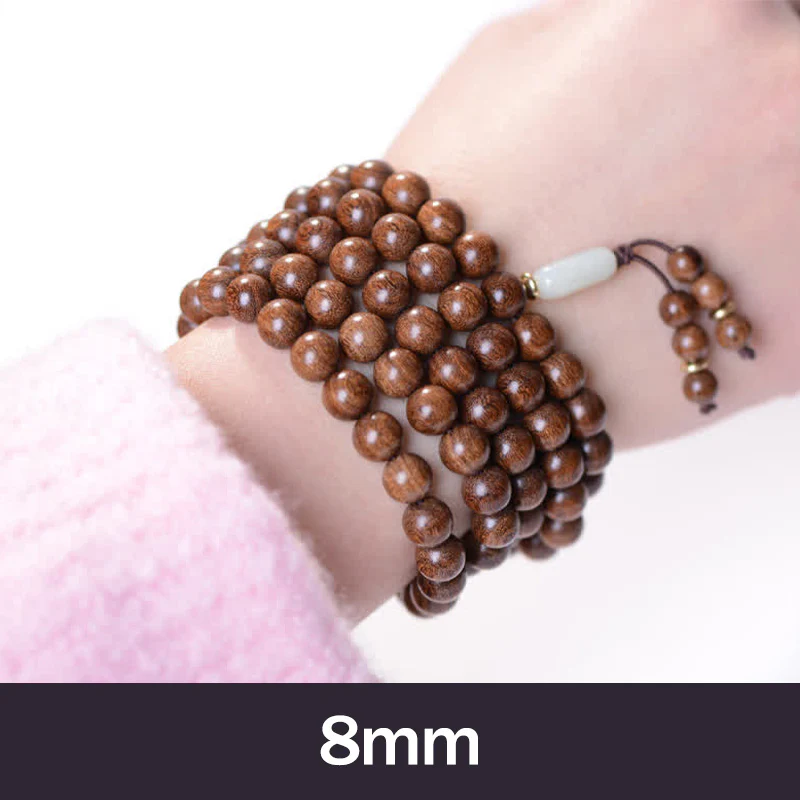 Braccialetto Buddha Stones 108 Mala Beads Palissandro Giada Calma - Image 5