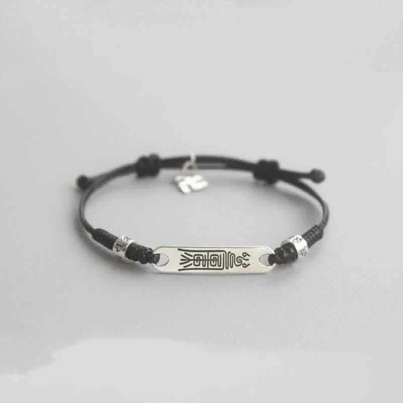 Braccialetto Buddha Stones 925 Sterling Silver Red String Luck Strength Treccia - Image 11