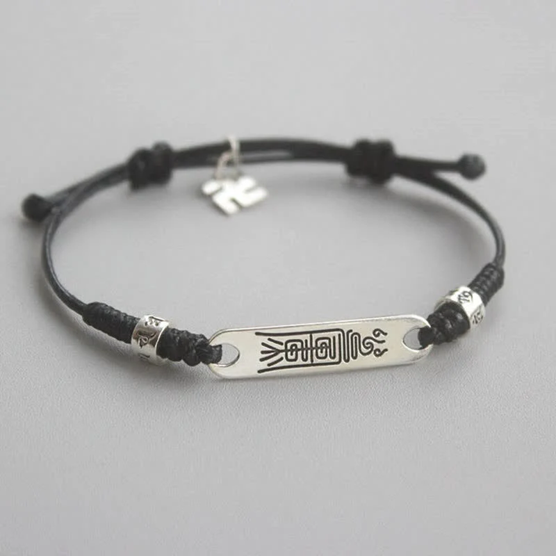 Braccialetto Buddha Stones 925 Sterling Silver Red String Luck Strength Treccia - Image 7