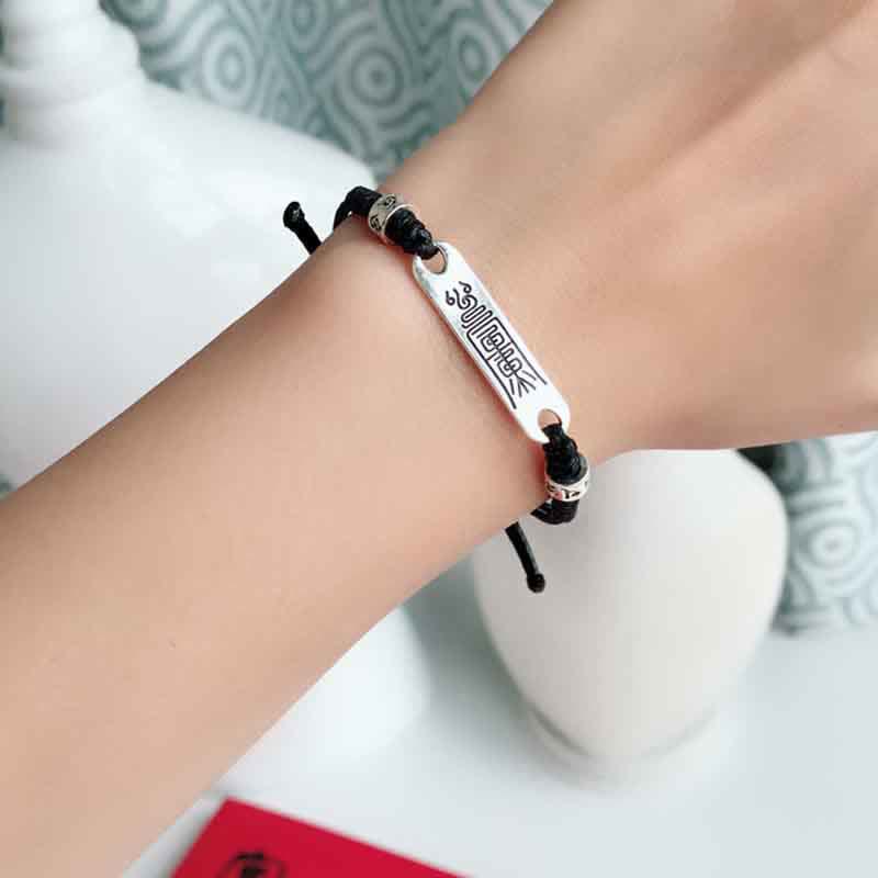 Braccialetto Buddha Stones 925 Sterling Silver Red String Luck Strength Treccia - Image 8