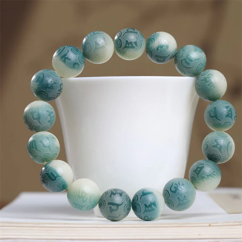 Braccialetto Buddha Stones Bodhi Seed Om Mani Padme Hum inciso per tenere lontani gli spiriti maligni - Image 8