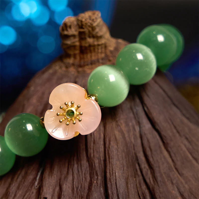 Braccialetto Buddha Stones Cat's Eye Chrysoberyl Flower Love - Image 10