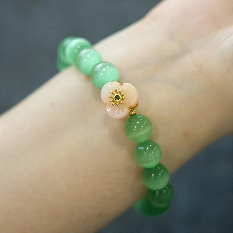 Braccialetto Buddha Stones Cat's Eye Chrysoberyl Flower Love - Image 12