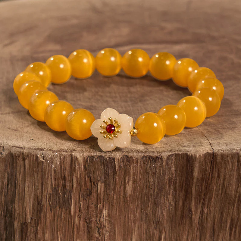 Braccialetto Buddha Stones Cat's Eye Chrysoberyl Flower Love - Image 15