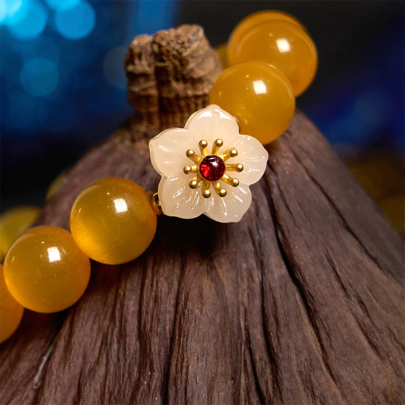 Braccialetto Buddha Stones Cat's Eye Chrysoberyl Flower Love - Image 16