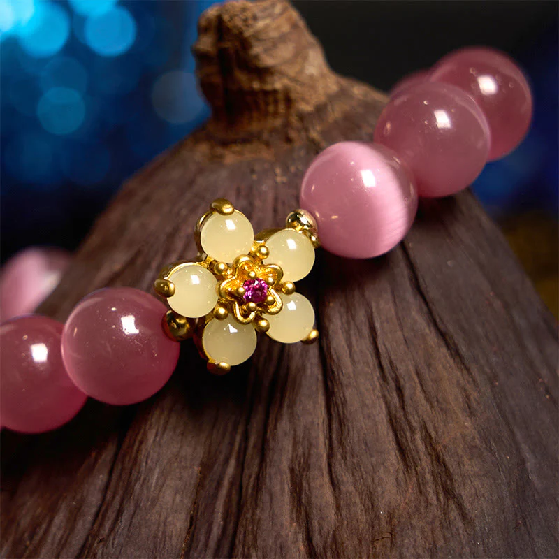 Braccialetto Buddha Stones Cat's Eye Chrysoberyl Flower Love - Image 22