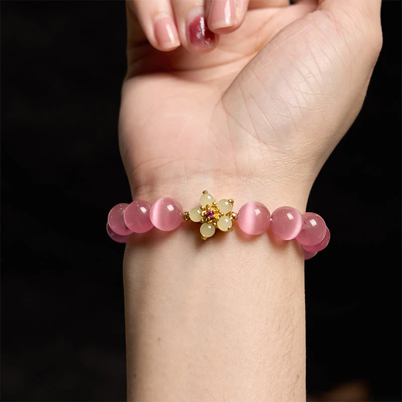 Braccialetto Buddha Stones Cat's Eye Chrysoberyl Flower Love - Image 25