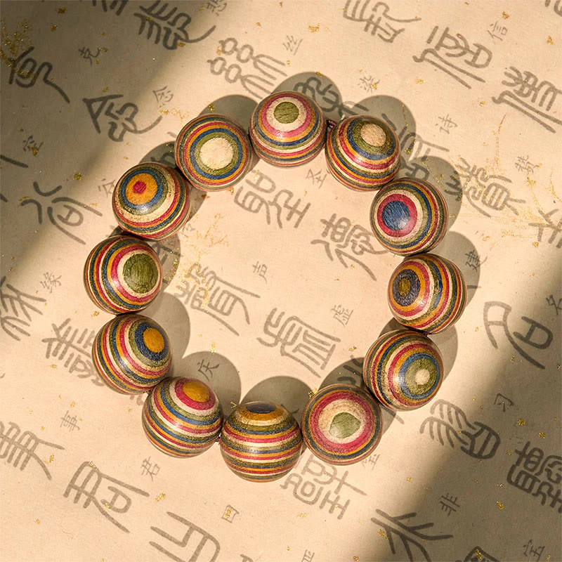Braccialetto Buddha Stones in eucalipto arcobaleno colorato