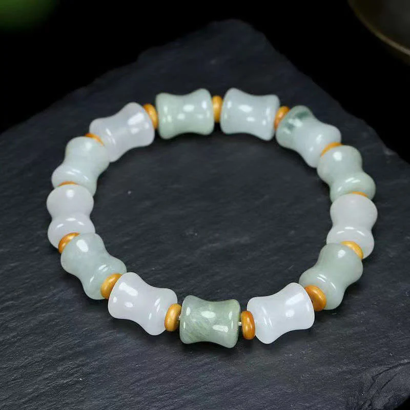 Braccialetto Buddha Stones Jade Coconut Shell Bamboo Pattern Abbondanza Fortuna