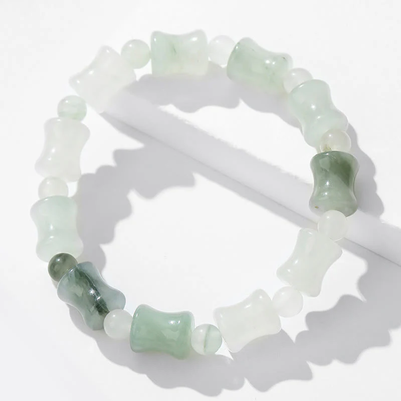 Braccialetto Buddha Stones Jade Coconut Shell Bamboo Pattern Abbondanza Fortuna - Image 11