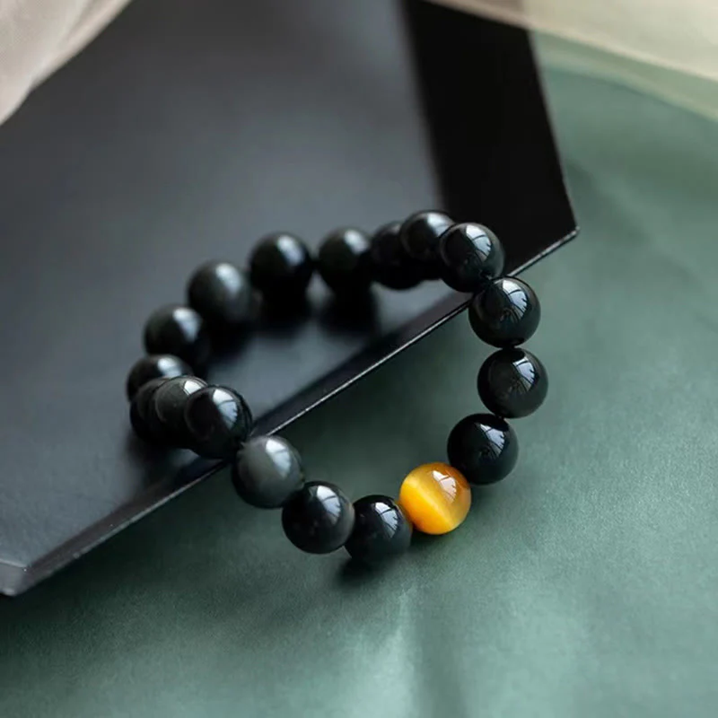 Braccialetto Buddha Stones Natural Rainbow Obsidian Tiger Eye Positive Love - Image 10