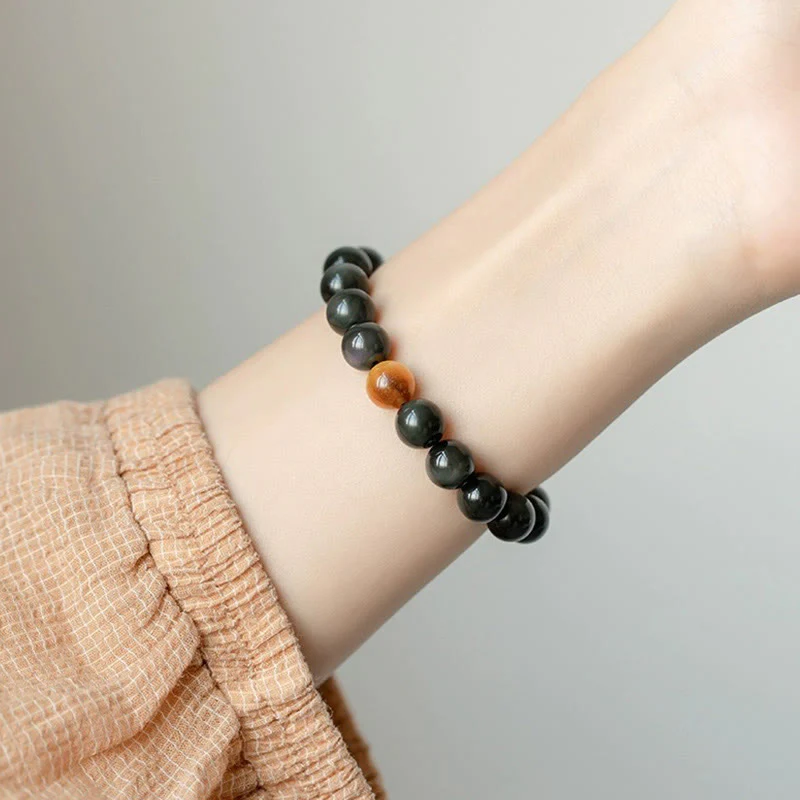 Braccialetto Buddha Stones Natural Rainbow Obsidian Tiger Eye Positive Love - Image 13