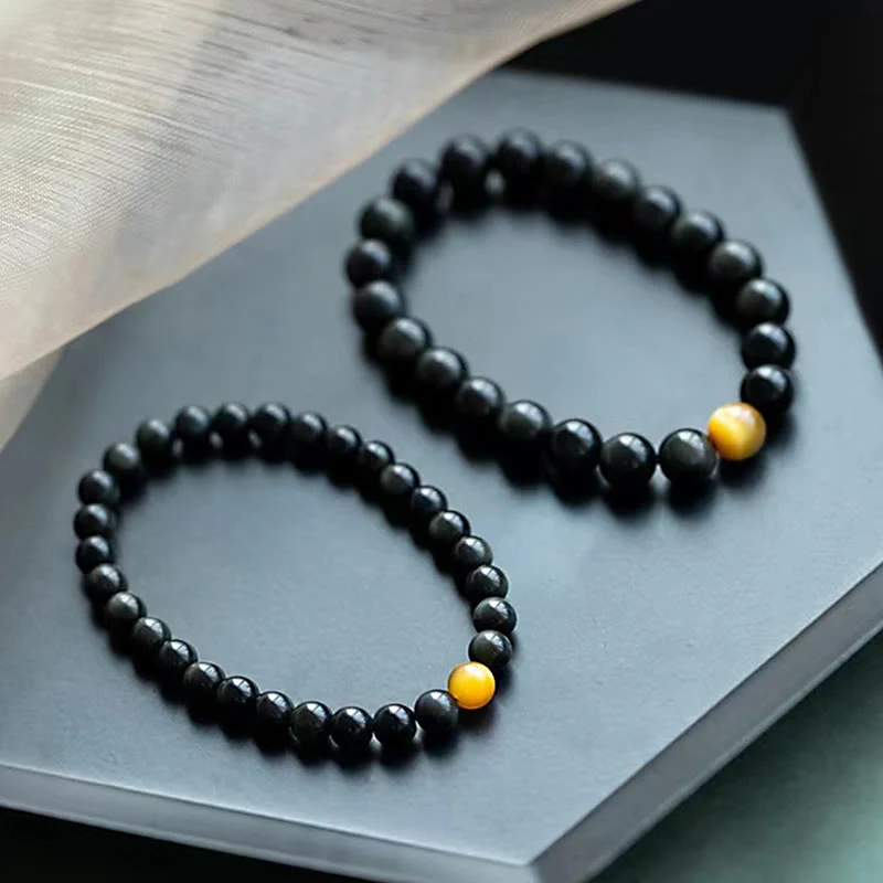 Braccialetto Buddha Stones Natural Rainbow Obsidian Tiger Eye Positive Love - Image 17