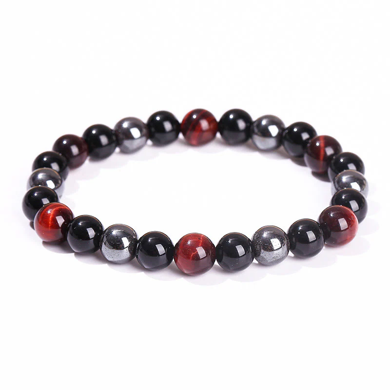 Braccialetto Buddha Stones Naturale Occhio di Tigre Ossidiana Ematite Positivo Potente - Image 14
