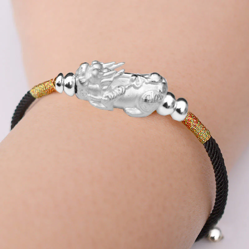 Braccialetto Buddha Stones PiXiu Luck Red String placcato oro 24K - Image 19