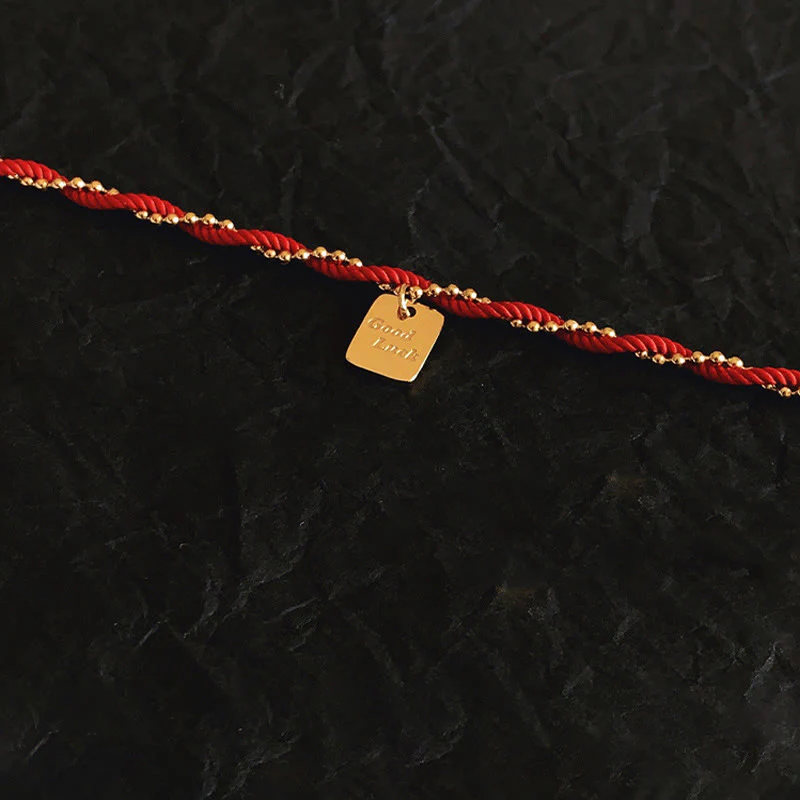 Braccialetto Buddha Stones Red String Gold Plated Copper Good Luck Strength - Image 3