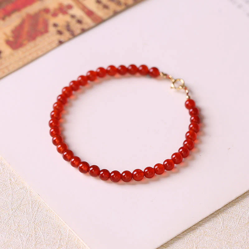 Braccialetto Buddha Stones Small Red Agate Ultra-sottile Calm Beads - Image 2