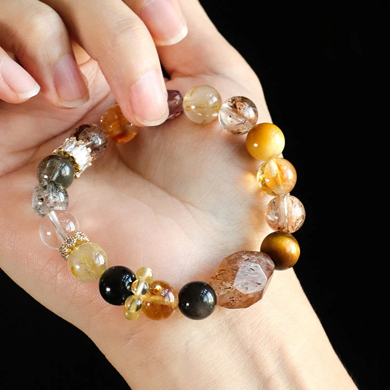 Braccialetto Buddha Stones Super Seven Crystal Topaz Obsidian Tiger Eye Positivity - Image 5