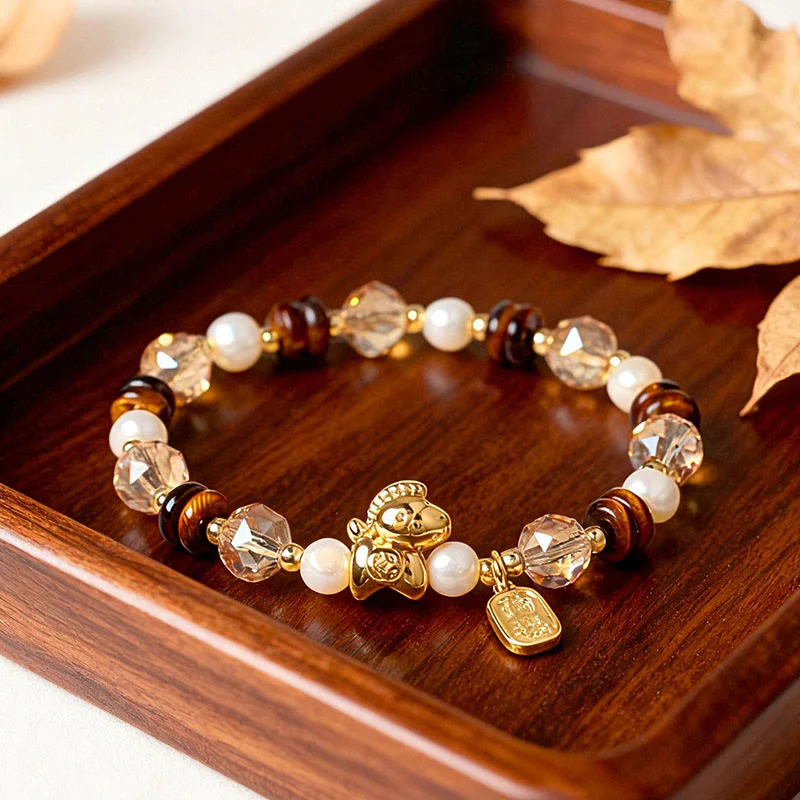 Braccialetto Buddha Stones Tiger Eye Ice Ossidiana Pearl Year of the Horse Lucky Fortune Prosperity - Image 19