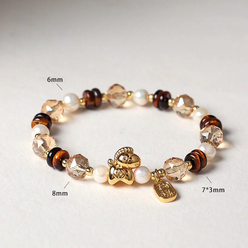 Braccialetto Buddha Stones Tiger Eye Ice Ossidiana Pearl Year of the Horse Lucky Fortune Prosperity - Image 20