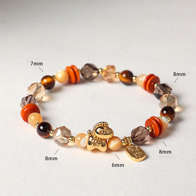 Braccialetto Buddha Stones Tiger Eye Ice Ossidiana Pearl Year of the Horse Lucky Fortune Prosperity - Image 3