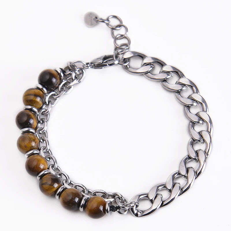 Braccialetto Buddha Stones Tiger Eye Picasso Jasper Frosted Stone Strength - Image 4