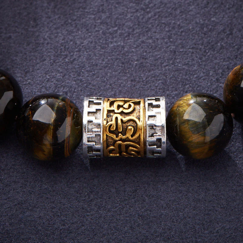 Braccialetto Buddha Stones Tiger Eye Six True Words Courage - Image 4