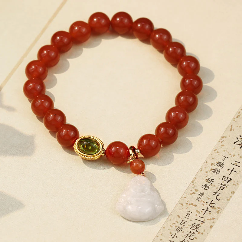 Braccialetto Buddha Successo Agata Rossa Naturale Buddha Stones - Image 2
