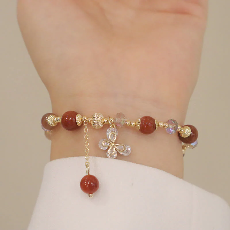 Braccialetto con ciondolo a farfalla con cristallo arcobaleno naturale Fu Lu Shou Buddha Stones Rutilato - Image 13