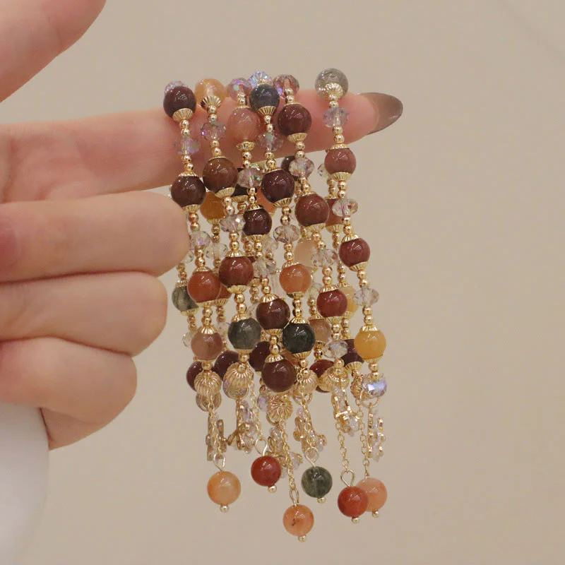 Braccialetto con ciondolo a farfalla con cristallo arcobaleno naturale Fu Lu Shou Buddha Stones Rutilato - Image 15