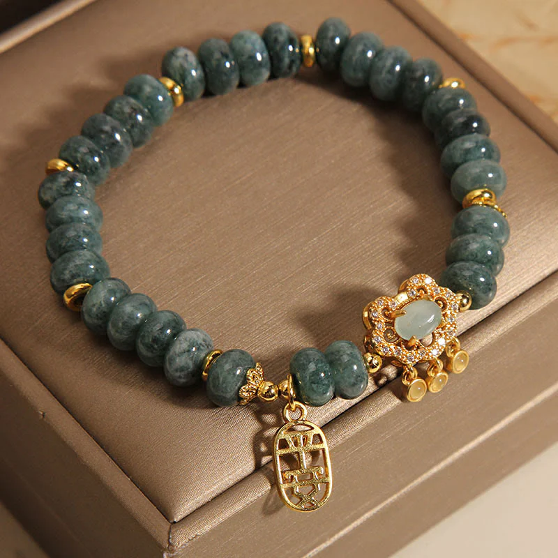Braccialetto con ciondolo cinese in giada naturale con Buddha Stones, pace, fortuna e abbondanza - Image 4