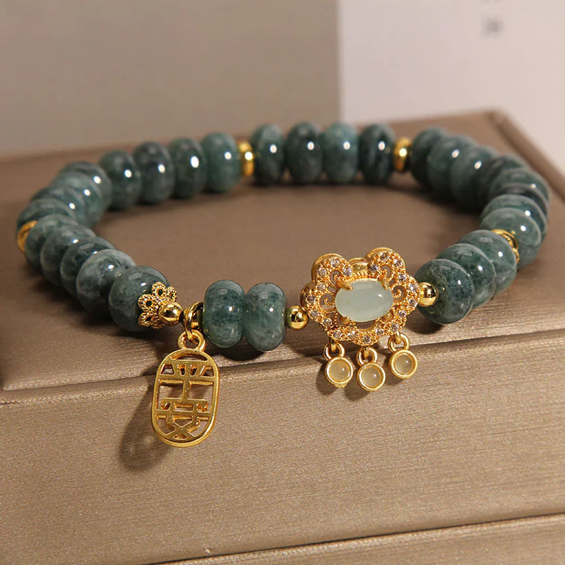 Braccialetto con ciondolo cinese in giada naturale con Buddha Stones, pace, fortuna e abbondanza - Image 6