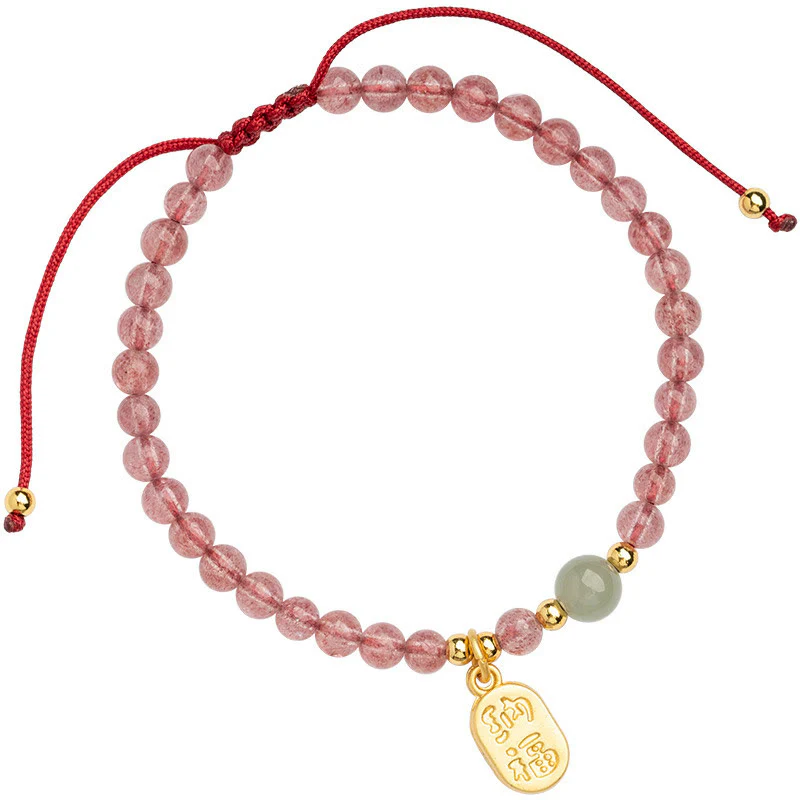 Braccialetto con ciondolo curativo in pietra naturale di quarzo Buddha Stones , granato, giada, fortuna e carattere Fu - Image 10