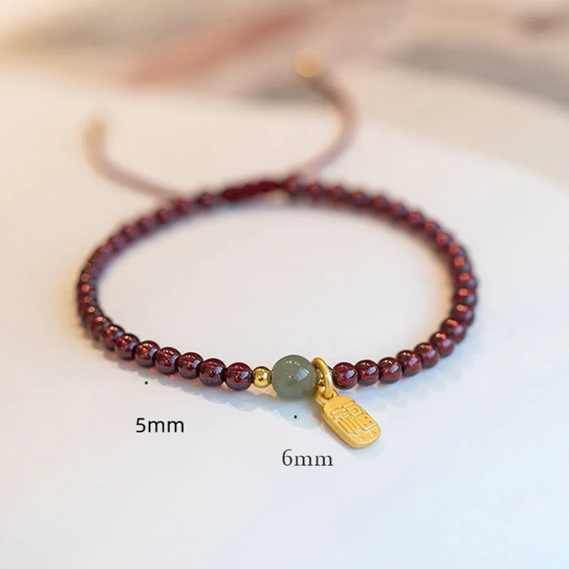Braccialetto con ciondolo curativo in pietra naturale di quarzo Buddha Stones , granato, giada, fortuna e carattere Fu - Image 17