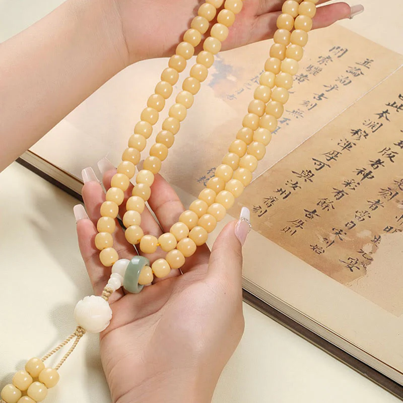 Braccialetto con ciondolo di pace e armonia, perline di loto Dzi, semi di Bodhi naturali , Buddha Stones - Image 12