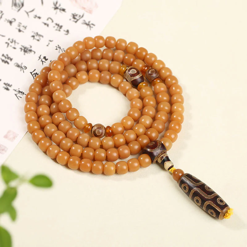 Braccialetto con ciondolo di pace e armonia, perline di loto Dzi, semi di Bodhi naturali , Buddha Stones - Image 16